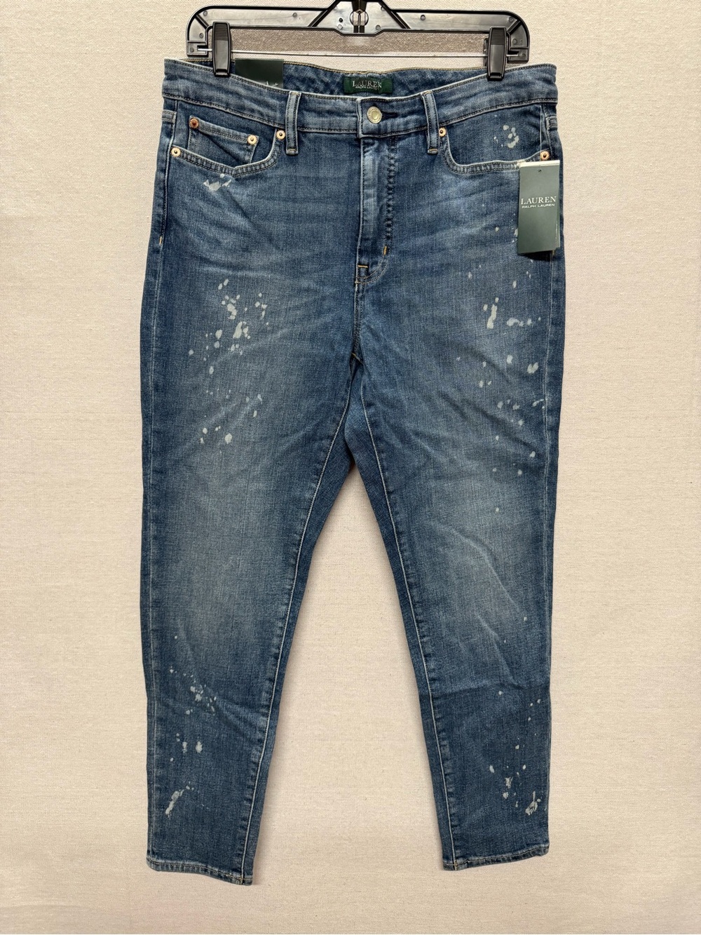 NWT Lauren Ralph Lauren Premier Skinny Ankle Distressed Jeans - size 12